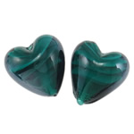 Plated Lampwork Beads, Heart, 21x19.50x12.50mm, Hole:Approx 2mm, 100PCs/Bag, Sold By Bag