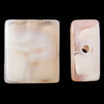 Abalorios de Cristal Murano hecho a mano, Cristal de murano, Rectángular, 16x14x6.50mm, agujero:aproximado 2mm, 100PCs/Bolsa, Vendido por Bolsa