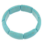 Bracelets turquoises de mode, turquoise naturelle, bleu turquoise, 26.20x17x7.20mm, Longueur:Environ 8 pouce, 30Strandstoron/lot, Vendu par lot
