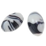 Perles murano plaquées, chalumeau, ovale, Plaquage normal, 18x12mm, Trou:Environ 2mm, 100PC/sac, Vendu par sac