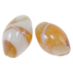 Plattierte Lampwork Perlen, oval, 18x12mm, Bohrung:ca. 2mm, 100PCs/Tasche, verkauft von Tasche