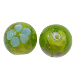 Gold Sand Lampwork Beads, Round, 16mm, Hole:Approx 1.5mm, 100PCs/Bag, Sold By Bag