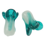 Perles murano faites à la main , chalumeau, légumes, fait à la main, bleu turquoise, 19x13mm, Trou:Environ 2.5mm, 100PC/sac, Vendu par sac