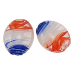 Innerer Twist Lampwork Perlen, oval, handgemacht, innen Twist, 22x18x9mm, Bohrung:ca. 2mm, 100PCs/Tasche, verkauft von Tasche