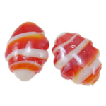 Perles murano plaquées, chalumeau, ovale, Plaquage normal, 20x14.50x9mm, Trou:Environ 1.5mm, 100PC/sac, Vendu par sac