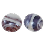 Plated Lampwork Beads, Flat Round, 20x21x11mm, Hole:Approx 2mm, 100PCs/Bag, Sold By Bag
