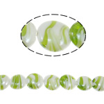 Perles murano plaquées, chalumeau, Plat rond, Plaquage normal, 20x21x11mm, Trou:Environ 2mm, 100PC/sac, Vendu par sac