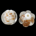 Perles de Murano sable d'or, chalumeau, fleur, 21x24mm, Trou:Environ 2mm, 100PC/sac, Vendu par sac