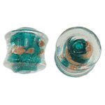 Gold Sand Lampwork Beads, Tube, 20.50x21mm, Hole:Approx 2.5mm, 100PCs/Bag, Sold By Bag
