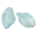 Perles murano feuille d'argent, chalumeau, spiral, bleu, 30x18x9mm, Trou:Environ 2mm, 100PC/sac, Vendu par sac