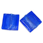 Perles murano feuille d'argent, chalumeau, cadre, bleu acide, 20x6mm, Trou:Environ 2mm, 100PC/sac, Vendu par sac