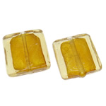 Silver Foil Lampwork Beads, Square, amber, 20x6mm, Hole:Approx 2mm, 100PCs/Bag, Sold By Bag