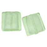 Silver Foil Lampwork Beads, Square, light green, 20x6mm, Hole:Approx 2mm, 100PCs/Bag, Sold By Bag