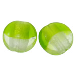 Silver Foil Lampwork Beads, Flat Round, two tone, 20x10mm, Hole:Approx 2-2.5mm, 100PCs/Bag, Sold By Bag