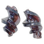 Perles murano plaquées, chalumeau, hélice, Plaquage normal, 28x15mm, Trou:Environ 1.5-3mm, 100PC/sac, Vendu par sac