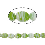 Perles murano faites à la main , chalumeau, ovale, fait à la main, vert, 22x17x11mm, Trou:Environ 2-2.5mm, 100PC/sac, Vendu par sac