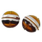 Silver Foil Lampwork Beads Flat Round brown Approx 2mm Sold By Bag