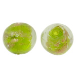 Gold Sand Lampwork Beads, Round, 14mm, Hole:Approx 1.5-2mm, 100PCs/Bag, Sold By Bag