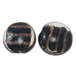Perles de Murano sable d'or, chalumeau, pièce de monnaie, 20x9mm, Trou:Environ 2mm, 100PC/sac, Vendu par sac