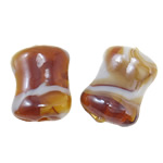 Plated Lampwork Beads, Round Tube, 20x15x9mm, Hole:Approx 2mm, 100PCs/Bag, Sold By Bag