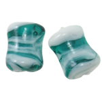 Plated Lampwork Beads, Round Tube, 20x15x9mm, Hole:Approx 2mm, 100PCs/Bag, Sold By Bag