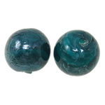 Plated Lampwork Beads, Round, 14mm, Hole:Approx 2mm, 100PCs/Bag, Sold By Bag