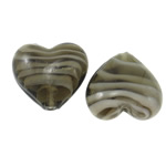 Perles murano faites à la main , chalumeau, coeur, fait à la main, spiralé intérieurement, 25x28x16mm, Trou:Environ 2.5mm, 100PC/sac, Vendu par sac
