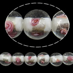 Abalorios de Cristal de Murano con Plata, Esférico, lámina de plata, 14mm, agujero:aproximado 2mm, 100PCs/Bolsa, Vendido por Bolsa