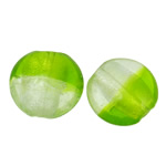 Silver Foil Lampwork Beads, Flat Round, two tone, 28x12mm, Hole:Approx 2mm, 100PCs/Bag, Sold By Bag