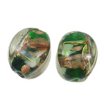 Goldsand Lampwork Perlen, oval, 25x24mm, Bohrung:ca. 2.5mm, 100PCs/Tasche, verkauft von Tasche