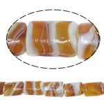 Perles murano plaquées, chalumeau, rectangle, Plaquage normal, 21x16x9mm, Trou:Environ 2mm, 100PC/sac, Vendu par sac