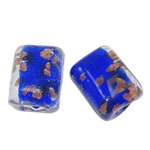 Perles de Murano sable d'or, chalumeau, rectangle, 20x15x12mm, Trou:Environ 1-2mm, 100PC/sac, Vendu par sac