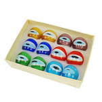 Lampwork, mixed colors, 27x27x23mm, Hole:Approx 18mm, US Ring Size:8, 12PCs/Box, Sold By Box
