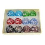Lampwork, gold sand, mixed colors, 28x28x24mm, Hole:Approx 19mm, US Ring Size:9.5, 12PCs/Box, Sold By Box