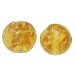 Gold Sand Lampwork Beads, Round, 12mm, Hole:Approx 2mm, 100PCs/Bag, Sold By Bag