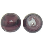 Inner Twist Lampwork Beads, Round, 13.5-14x13.5mm, Hole:Approx 1-2mm, 100PCs/Bag, Sold By Bag