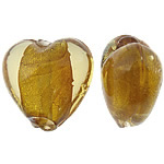 Abalorios de Cristal Murano hecho a mano, Cristal de murano, Corazón, 15.50x15x9.50mm, agujero:aproximado 1.8mm, 100PCs/Bolsa, Vendido por Bolsa