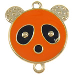 Iron Connectors Panda enamel & 1/1 loop orange nickel lead & cadmium free Approx 3mm Sold By Bag