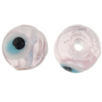 Perles de Murano Evil Eye, chalumeau, Rond, 8mm, Trou:Environ 2mm, 100PC/sac, Vendu par sac
