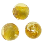 Silberfolie Lampwork Perlen, rund, Bernstein, 8mm, Bohrung:ca. 1mm, 100PCs/Tasche, verkauft von Tasche
