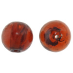Silver Foil Lampwork Beads Round dark red 14mm Approx 1.5mm Sold By Bag