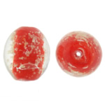 Lampwork, Oval, 12x14mm, Hole:Approx 1mm, 100PCs/Bag, Sold By Bag