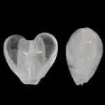 Perles murano feuille d'argent, chalumeau, coeur, blanc, 21x20x13mm, Trou:Environ 2mm, 100PC/sac, Vendu par sac