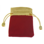 Jewelry Pouches Bags Velveteen Rectangle red Sold By Bag