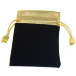 Bolsas de jóias, pelúcia, Retângulo, preto, 80x100mm, 100PCs/Bag, vendido por Bag
