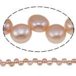 Coin ferskvandskulturperle Beads, Ferskvandsperle, lyserød, 7-8mm, Hole:Ca. 0.8mm, Solgt Per 15 inch Strand