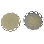 Montures de Cabochon en laiton, Plat rond, Plaqué de couleur de bronze antique, dos plat, sans plomb et cadmium, 16.5x16.5x4mm, 15.5x15.5mm, Diamètre intérieur:Environ 15.5mm, 800PC/sac, Vendu par sac