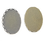 Messing Cabochon Einstellungen, oval, antike Bronzefarbe plattiert, flache Rückseite, frei von Blei & Kadmium, 26x19x2.5mm, 25.5x18.5mm, Innendurchmesser:ca. 25.5x18.5mm, 500PCs/Tasche, verkauft von Tasche