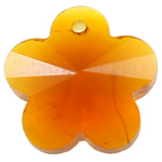 Pendentifs cristal CRYSTALLIZED™, fleur, Opale de feu, 14x14x8mm, Trou:Environ 1mm, Vendu par PC