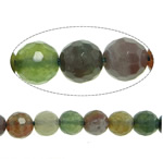 Natural Indian Agate Beads, Round, faceted, 14mm, Hole:Approx 1.2-1.5mm, Length:Approx 15 Inch, 5Strands/Lot, Approx 27PCs/Strand, Sold By Lot